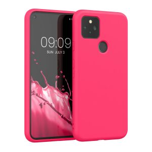 Kwmobile Google Pixel 5 Pink Silicone Case on Phone - Phone Case