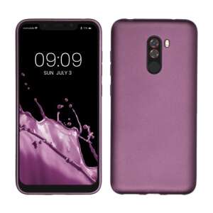 kwmobile purple silicone case for Xiaomi Pocophone F1, providing scratch and impact protection - Phone Case