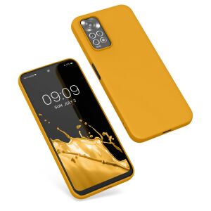 Kwmobile Xiaomi Redmi Note 11/11S orange silicone case on phone - Phone Case