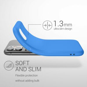 Kwmobile iPhone 11 blue silicone case, slim design - Phone Case