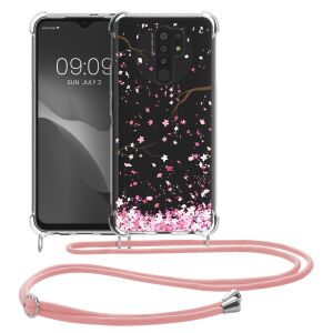 kwmobile Xiaomi Redmi 9 clear case with pink lanyard - Phone Case