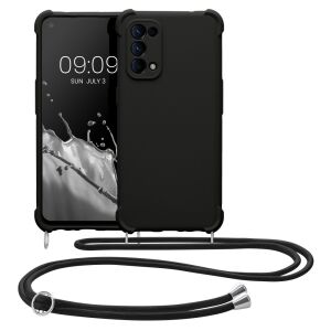 kwmobile OPPO Find X3 Lite black silicone case with neck strap - Phone Case