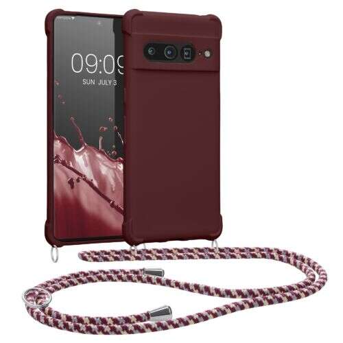 kwmobile Etui Bumper Visor do Google Pixel 7 Pro ze sznurkiem - Bordowy
