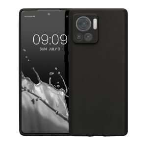 Motorola Edge 30 Ultra black silicone case on phone - Phone Case