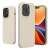 Kwmobile silicone case for Apple iPhone 14 Pro in cream color, showing the back and side