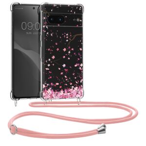 kwmobile Google Pixel 7 pink floral neck strap case - Phone Case