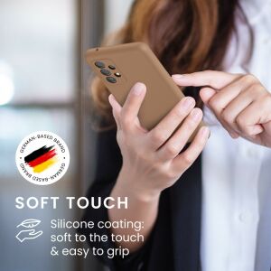 Kwmobile brown silicone case for Samsung Galaxy A52 offering soft touch and easy grip - Phone Case