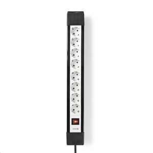 Nedis 8-way power strip with 3m cable, black and white - Electrical Installation