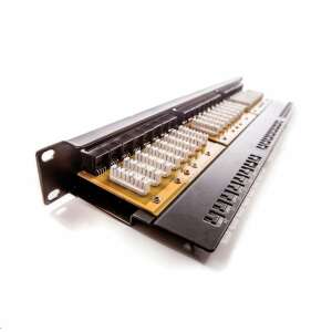 KELine Giga+ 24 portos CAT6 patch panel, RJ45, 19 hüvelykes, fekete - Keline
