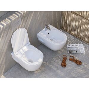 Sanovit Brilla fali WC és bidé modern fürdőszobai környezetben - Építkezés & Felújítás