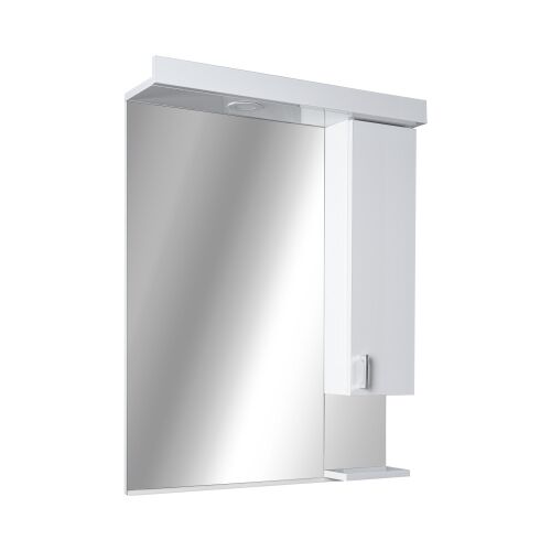 Szögletes nézet a Viva STYLE LED Tükrös Szekrényről, modern fürdőszobabútor