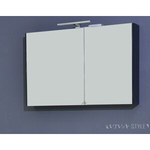 TMP SHARP 100cm Antracit Fürdőszobai Tükrösszekrény LED Világítással - Sharp