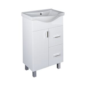 Viva STYLE Bianka 55 cm fürdőszobai szekrény fehér kerámia mosdóval - Viva Style