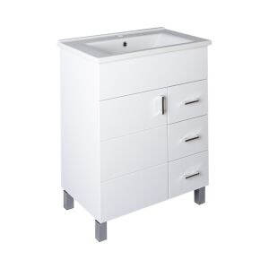 Viva STYLE Karina 65 cm Fehér Fürdőszoba Szekrény Mosdóval és 3 Fiókkal - Viva Style