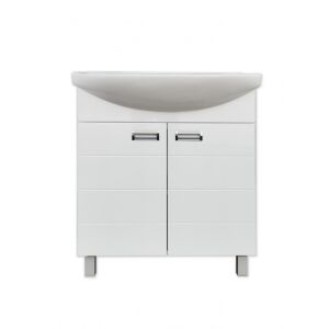 Viva Style Szquare 75 cm fürdőszobabútor Sanovit Zenon mosdókagylóval, elölnézet - Viva Style