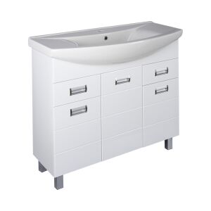 Viva STYLE Szquare 85 cm fehér fürdőszobabútor mosdóval, ferde nézet - Viva Style