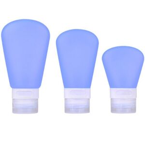 Quasar & Co. utazópalack készlet, három kék szilikon tartály - Kozmetikai rendszerező