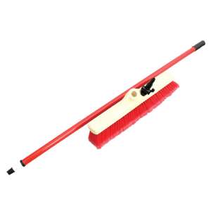 Red car wash brush with telescopic handle and water connection - Car wash brush