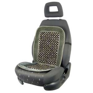 Carpoint Deluxe car seat cover with beads and velour, grey - Car seat cover