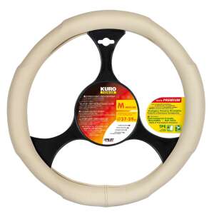 Kuro Premium kormányhuzat, bézs színű, M méret, 37-39 cm - Autós kormányhuzat