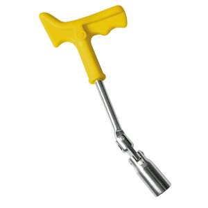 Power Grip 16mm Spark Plug Wrench, Yellow Handle, Swivel Socket - Automotive tool