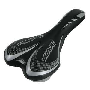 Wave Specialist bicycle saddle, black and silver, comfortable and durable - Bicycle saddle