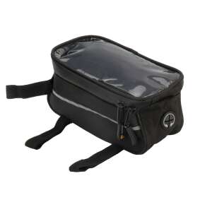 Black bike frame bag with phone holder, 2 in 1, waterproof, touchscreen - Bicycle Bag