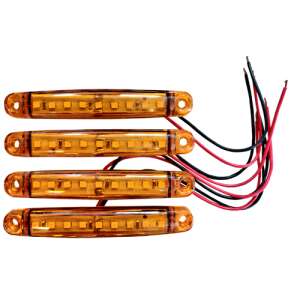 Set of 4 amber LED side marker lights for trucks, trailers, and other vehicles - Car light