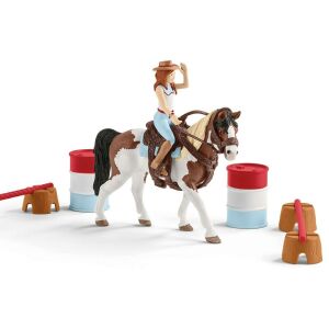 Schleich Horse Club Hannah's Western Riding Set with horse, rider, barrels and obstacles - Schleich