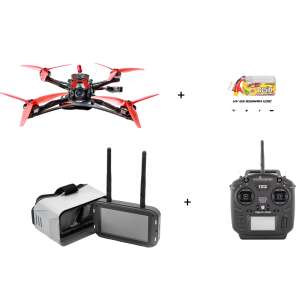 EMAX Hawk Apex 5 inch racing drone with RadioMaster TX12 remote control and Google VR EMAX Transporter 2 HD - Drone