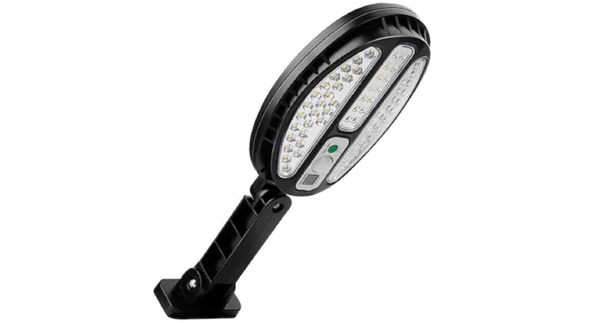 Lampă cu încărcare solară și telecomandă, senzor de mișcare și lumină, 3 moduri de iluminare, mod standby, 66 LED SMD, HB-8188B, RIF REFCO ®