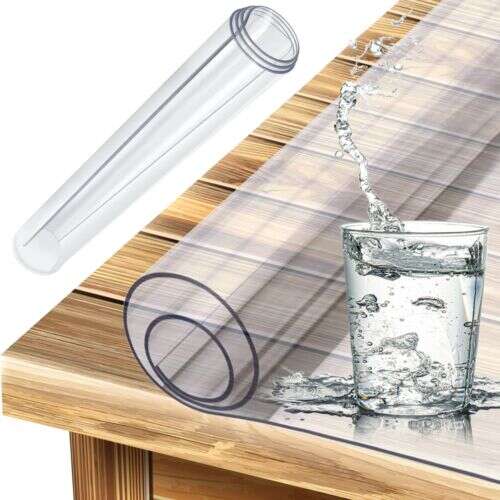 Clear table protector, 120 x 60 cm, polycarbonate, non-slip, table cover, desk protector, glass table protector