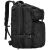 Angled view of Springos black tactical backpack with multiple compartments