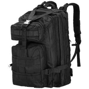 Springos black tactical backpack, angled view - Hiking backpack