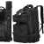 Springos black hiking backpack with side and front view