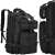 Springos black tactical backpack, multiple compartments, side view