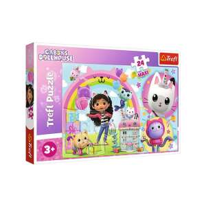 Puzzle Maxi Gabby's Dollhouse cu 24 piese de la Trefl, cu Gabby și prietenii ei pisici - Trefl Puzzle