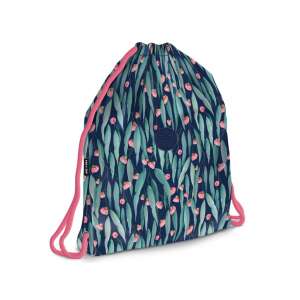 Geantă de sport Ars Una Eucalyptus, albastră cu flori roz, geantă de gimnastică - Ars Una
