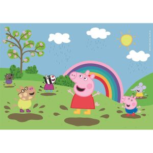 Clementoni Peppa Wutz Puzzle, 60 Teile, Peppa Wutz spielt in Schlammpfützen - Puzzle & Rätsel