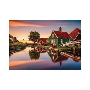 Kész Clementoni Zaanse Schans 1500 darabos puzzle, festői holland tájjal, szélmalmokkal és csatornákkal - Clementoni Puzzle
