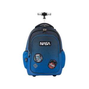 St.Right Space Moon NASA gurulós iskolatáska, kék színben, űrutazási mintával, 44x32x25cm - Unipap