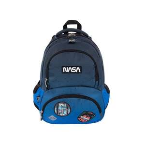 St.Right Space Moon Nasa 4 rekeszes iskolatáska, kék és fekete színben, űrös mintával, 40x28x18cm - Unipap