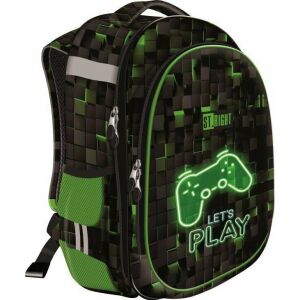 St.Right Dark Game iskolatáska oldalnézet, ergonomikus iskolatáska - Unipap