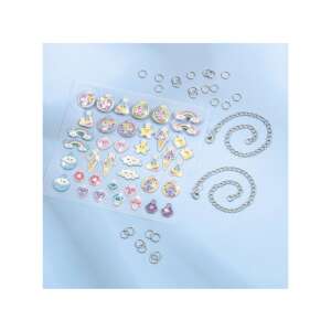 Unicorn puffy charm bracelets kit, 20 charms, 2 chains, jewelry making kit, make your own bracelets - Totum