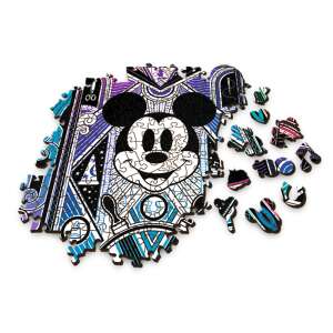 Trefl Wood Craft Origin Mickey și Minnie Mouse 500+1 piese puzzle din lemn parțial asamblat - Trefl Puzzle