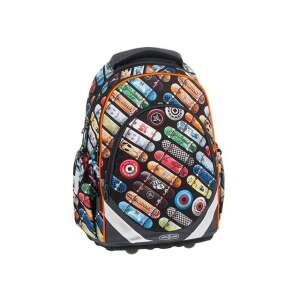 Ars Una Rollin Mania Schulrucksack mit Skateboard-Design, schwarz mit bunten Skateboard-Druck - Ars Una