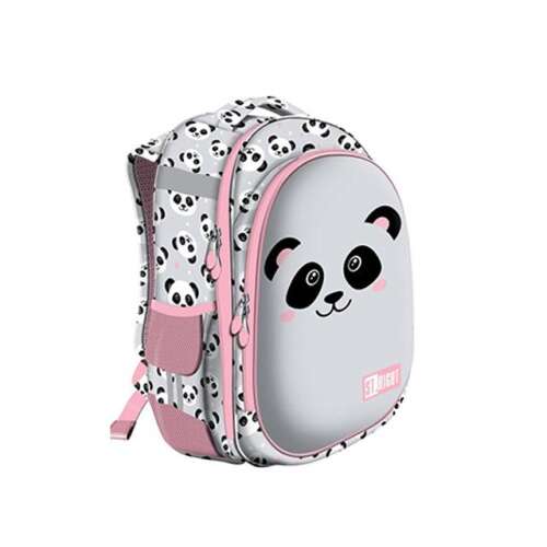 St.Right Szürke Panda kétrekeszes iskolatáska, 39x29x17cm