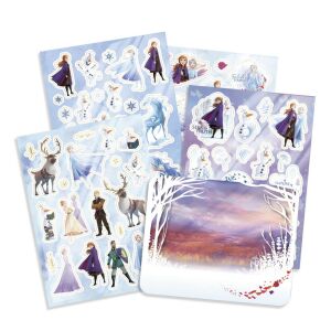 Totum Frozen 2 window stickers set with Anna, Elsa, Olaf, and Kristoff characters, sheets of reusable stickers. - Decoration