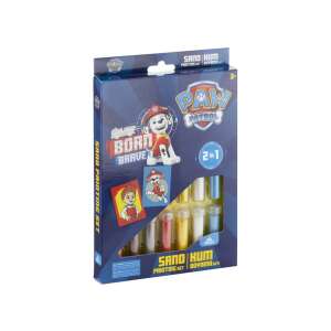 Set de pictură cu nisip Paw Patrol, 2 în 1, include 15 culori de nisip, 2 șabloane și instrucțiuni - Mancs Őrjárat