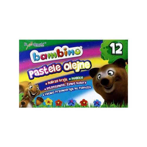 Bambino olajpasztell készlet 12 színnel, élénk színek, könnyen használható, tökéletes gyerekeknek és felnőtteknek